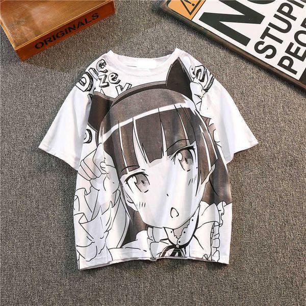 women's t-shirt summer harajuku shirts women short sleeve tshirt female printed anime two-dimensional cartoon tee shirt girls stre, White
women's t-shirt summer harajuku shirts women short sleeve tshirt female printed anime two-dimensional cartoon tee shirt girls stre, White