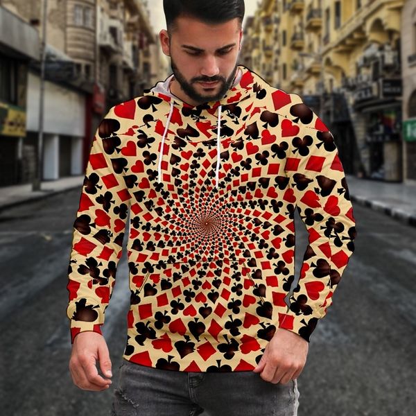 men's new street style 3d sweater large sports long sleeve men's printed poker hoodie, Black
men's new street style 3d sweater large sports long sleeve men's printed poker hoodie, Black