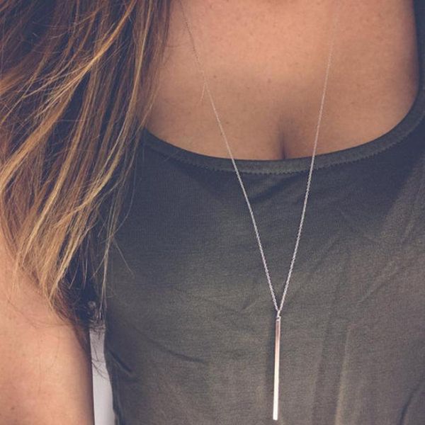 pendant necklaces fashion simple chain long necklace lariat charm vertical bar coordinates & pendants for women layered jewelry collier, Silver
pendant necklaces fashion simple chain long necklace lariat charm vertical bar coordinates & pendants for women layered jewelry collier, Silver