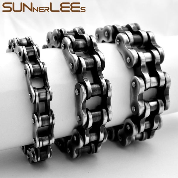 sunnerlees 316l stainless steel bracelet bangle biker bicycle motorcycle link chain retro black men boy gift bc09 y1218
sunnerlees 316l stainless steel bracelet bangle biker bicycle motorcycle link chain retro black men boy gift bc09 y1218