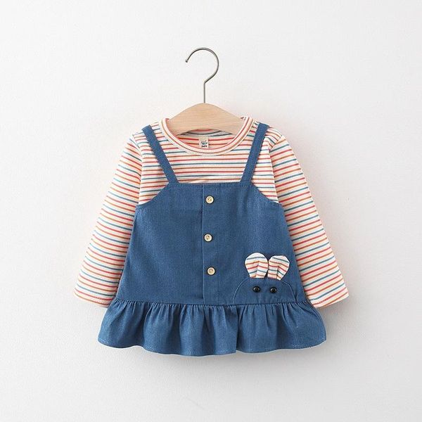 girl's dresses autumn girls kids princess dress children baby infants 2021 outfits long sleeve patchwork striped vestidos s12832, Red;yellow
girl's dresses autumn girls kids princess dress children baby infants 2021 outfits long sleeve patchwork striped vestidos s12832, Red;yellow
