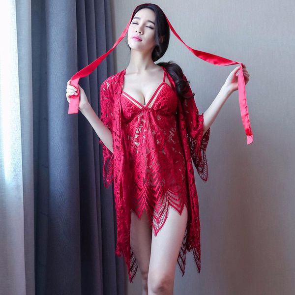 women's sleepwear women bride bridesmaid bathrobe set wedding party robe female white kimono pajamas lace temptation nightgown, Black;red
women's sleepwear women bride bridesmaid bathrobe set wedding party robe female white kimono pajamas lace temptation nightgown, Black;red