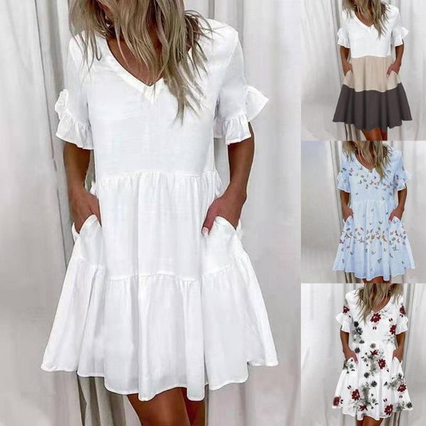casual dresses summer mini dress women color block short ruffle sleeve v neck pockets floral print loose beach for party, Black;gray
casual dresses summer mini dress women color block short ruffle sleeve v neck pockets floral print loose beach for party, Black;gray