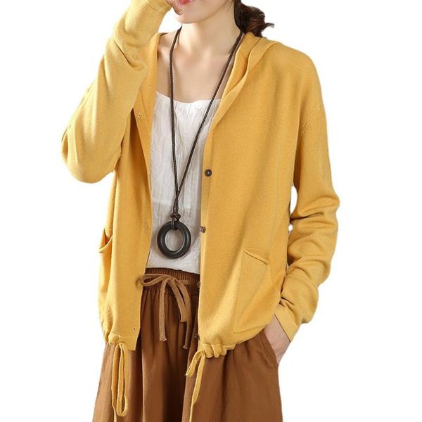 women's vests autumn 2021 knitted cardigan long-sleeved cotton sweater loose show thin draw rope hooded coat tide, Black;white
women's vests autumn 2021 knitted cardigan long-sleeved cotton sweater loose show thin draw rope hooded coat tide, Black;white
