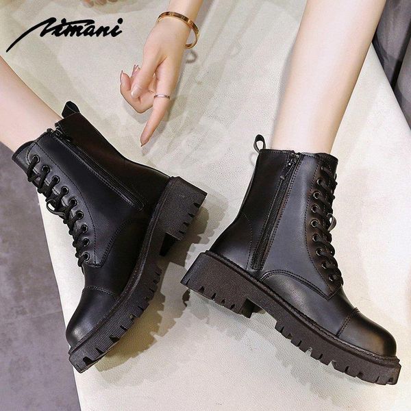 boots women's leather autumn ankle shoes non slip motorcycle zipper thick bottom female boot, Black
boots women's leather autumn ankle shoes non slip motorcycle zipper thick bottom female boot, Black