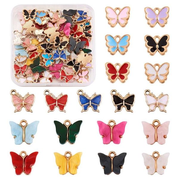 charms 60pcs/box butterfly alloy enamel pendants mixed color for jewelry making handmade diy craft accessories supplies, Bronze;silver
charms 60pcs/box butterfly alloy enamel pendants mixed color for jewelry making handmade diy craft accessories supplies, Bronze;silver