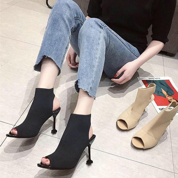 dress shoes fish mouth sandals 2021 summer stiletto stretch roman style high heel knitted heels mulheres sandálias de salto, Black
dress shoes fish mouth sandals 2021 summer stiletto stretch roman style high heel knitted heels mulheres sandálias de salto, Black