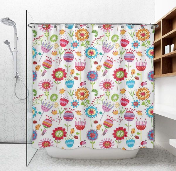 shower curtain - waterproof thick fabric cloth bath curtain with 12 hooks, durable and eco-friendly playful garden colorful
shower curtain - waterproof thick fabric cloth bath curtain with 12 hooks, durable and eco-friendly playful garden colorful