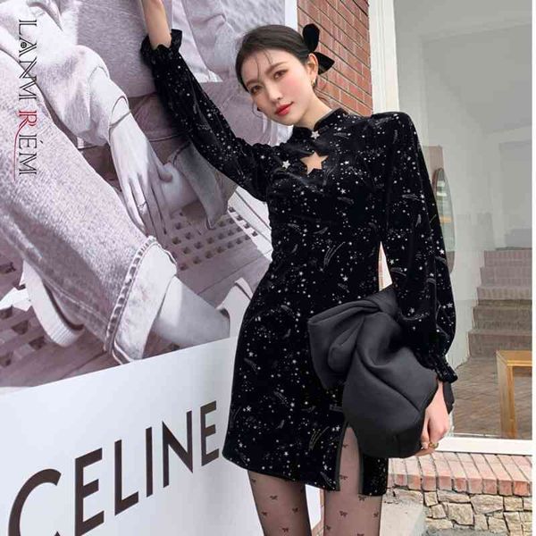 black velvet dresses women slim hollow out long sleeve vintage split side dress female streetwear clothes 2a8004 210507, Black;gray
black velvet dresses women slim hollow out long sleeve vintage split side dress female streetwear clothes 2a8004 210507, Black;gray