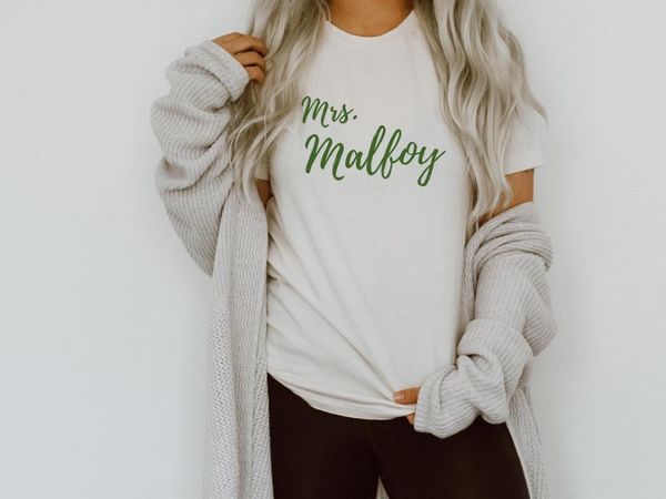 women's t-shirt mrs malfoy t shirt loose oversized style short sleeve clothes women plus size female european clothing girls, White
women's t-shirt mrs malfoy t shirt loose oversized style short sleeve clothes women plus size female european clothing girls, White