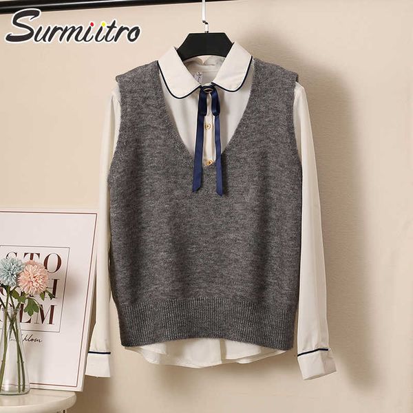 surmiitro spuer quality spring autumn knitted sweater vest women sleeveless short waistcoat female korean chic cropped 210712, White
surmiitro spuer quality spring autumn knitted sweater vest women sleeveless short waistcoat female korean chic cropped 210712, White