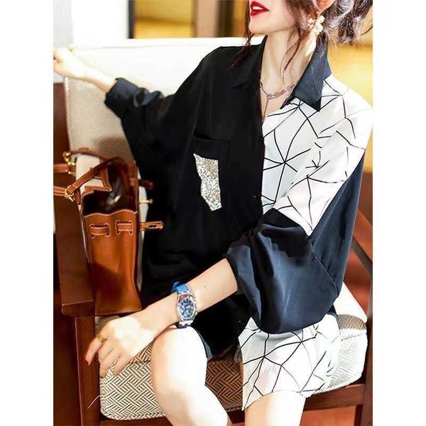 women's blouses & shirts spring european style women loose turn-down collar long sleeve blouse single breasted chiffon patc w71a, White
women's blouses & shirts spring european style women loose turn-down collar long sleeve blouse single breasted chiffon patc w71a, White