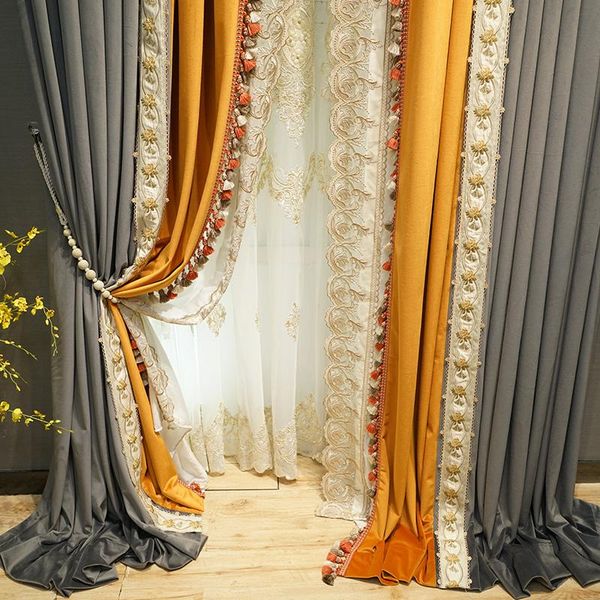 curtain & drapes european curtains for living dining room bedroom light luxury american thick flannel dark gray stitching orange embroidery
curtain & drapes european curtains for living dining room bedroom light luxury american thick flannel dark gray stitching orange embroidery