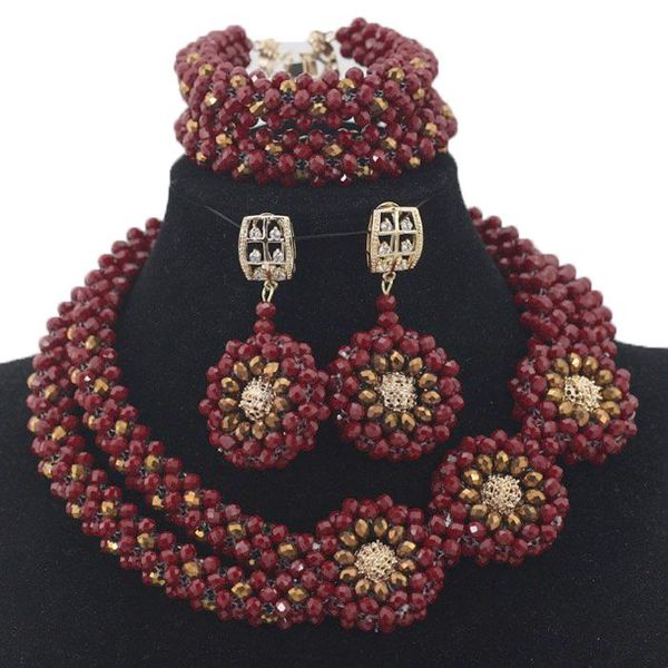 earrings & necklace splendid wine red african beads jewelry set nigerian wedding statement pendant qw031, Silver
earrings & necklace splendid wine red african beads jewelry set nigerian wedding statement pendant qw031, Silver