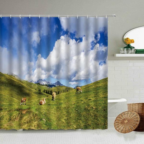 shower curtains blue sky white clouds cow animal curtain set pasture grass natural scenery country bathroom decoration waterproof screen
shower curtains blue sky white clouds cow animal curtain set pasture grass natural scenery country bathroom decoration waterproof screen
