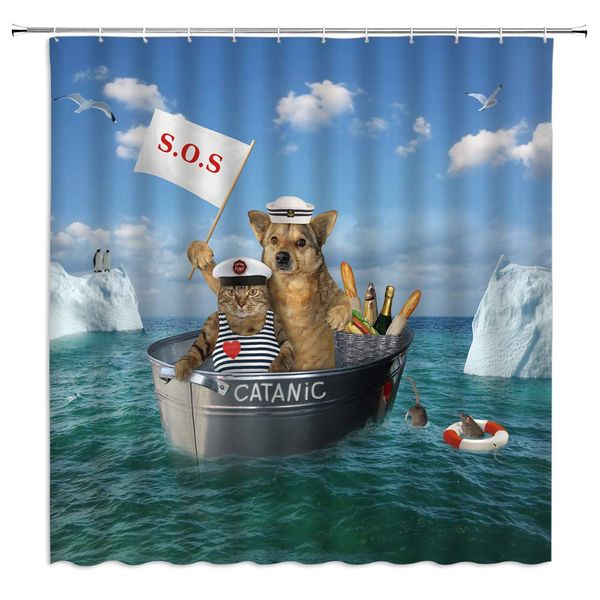 funny dog and cat shower curtain cute animal dog cat on the ocean cosplay comic design for pet lover home bathroom decor fabric
funny dog and cat shower curtain cute animal dog cat on the ocean cosplay comic design for pet lover home bathroom decor fabric
