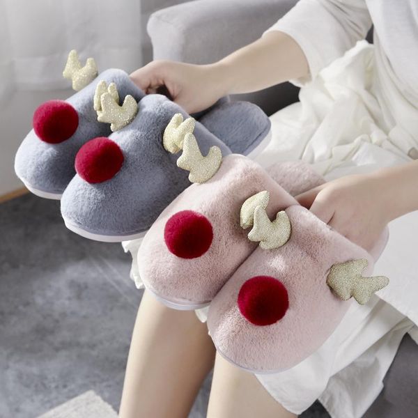 womans shoes christmas deer winter flock plush warm indoor floor cotton slippers home, Black
womans shoes christmas deer winter flock plush warm indoor floor cotton slippers home, Black