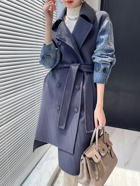 women's wool & blends double sided cashmere coat small middle and long belt autumn winter clothes 2021 high-end, Black
women's wool & blends double sided cashmere coat small middle and long belt autumn winter clothes 2021 high-end, Black