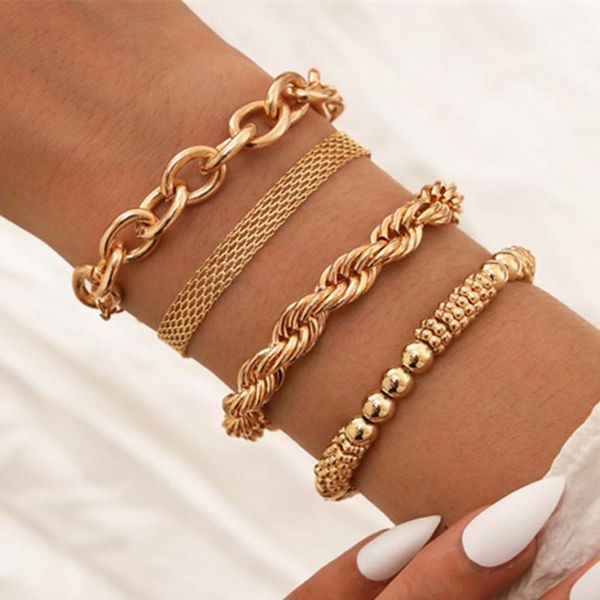 link, chain diezi vintage punk multilayer twist bracelets for women men simple gold silver color bracelet sets couples boho jewelry, Black
link, chain diezi vintage punk multilayer twist bracelets for women men simple gold silver color bracelet sets couples boho jewelry, Black
