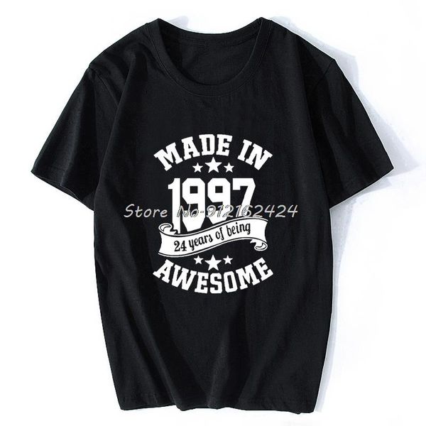 men's t-shirts made in 1997 24 years awesome birthday t-shirt mens short sleeves oversized streetwear hip hop printed t shirts tees, White;black
men's t-shirts made in 1997 24 years awesome birthday t-shirt mens short sleeves oversized streetwear hip hop printed t shirts tees, White;black