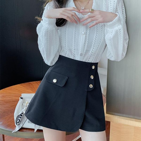 women's shorts summer women sports tennis skirts fitness short pants elegant quick dry skirt with buttons decoration, White;black
women's shorts summer women sports tennis skirts fitness short pants elegant quick dry skirt with buttons decoration, White;black