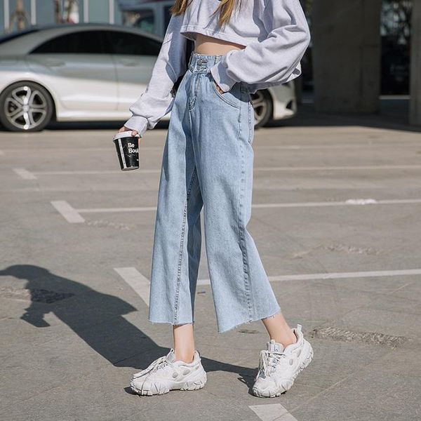 women's jeans make nine points for women summer high waist straight loose cozy wide leg pants fashion was thin daddy ladies, Blue
women's jeans make nine points for women summer high waist straight loose cozy wide leg pants fashion was thin daddy ladies, Blue