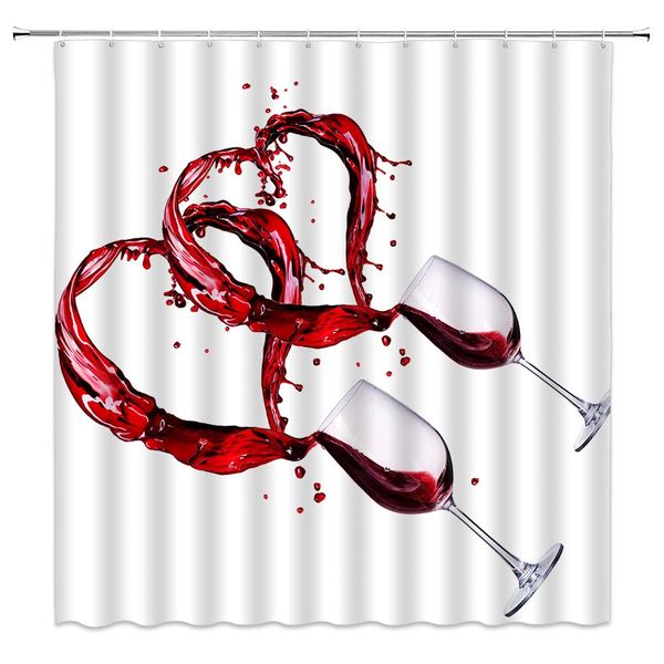 red wine shower curtain decor romance heart romantic love bathroom curtain polyester fabric machine washable with hooks 36x70
red wine shower curtain decor romance heart romantic love bathroom curtain polyester fabric machine washable with hooks 36x70