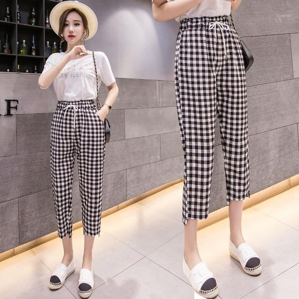 women's pants & capris fashion vintage plaid patchwork harajuku woman trousers elastics high waist korean causal straight, Black;white
women's pants & capris fashion vintage plaid patchwork harajuku woman trousers elastics high waist korean causal straight, Black;white