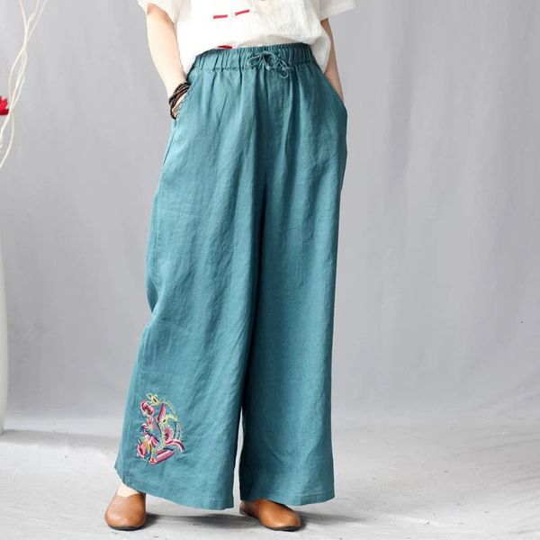 pants summer arts style women elastic waist casual loosetrousers vintage embroidery cotton linen wide leg pants plus size m190 voen, Black;white
pants summer arts style women elastic waist casual loosetrousers vintage embroidery cotton linen wide leg pants plus size m190 voen, Black;white