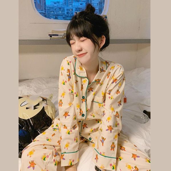 women's two piece pants long sleeved pajamas women's spring and autumn two-piece set 2021 cute net red externally wearable home clo, White
women's two piece pants long sleeved pajamas women's spring and autumn two-piece set 2021 cute net red externally wearable home clo, White