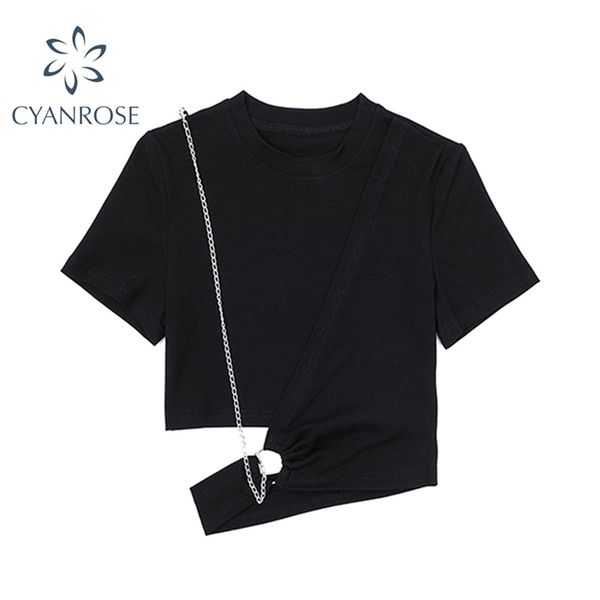 fashion women t shirt summer streetwear crop short sleeve cut-out chain design casual slim e girl clothes 210515, White
fashion women t shirt summer streetwear crop short sleeve cut-out chain design casual slim e girl clothes 210515, White