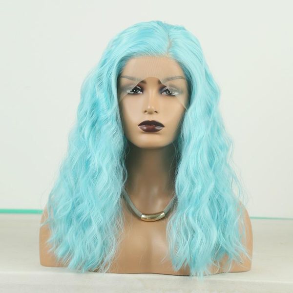 synthetic wigs rongduoyi short water wave lace wig heat resistant hair front for women side part blue cospaly, Black
synthetic wigs rongduoyi short water wave lace wig heat resistant hair front for women side part blue cospaly, Black