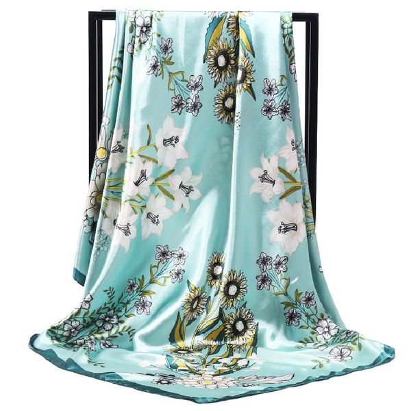 gaohe new plant flower simulation silk scarf women's 90cm chrysanthemum printed square towel gift, Blue;gray
gaohe new plant flower simulation silk scarf women's 90cm chrysanthemum printed square towel gift, Blue;gray