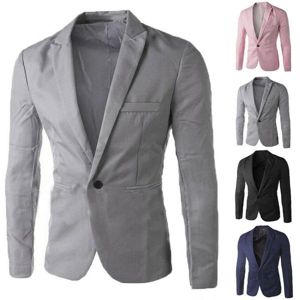 men solid color long sleeve lapel one button pocket blazer slim suit coat fit drop men's suits & blazers, White;black
men solid color long sleeve lapel one button pocket blazer slim suit coat fit drop men's suits & blazers, White;black