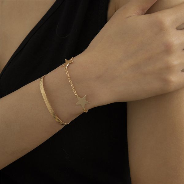 double layer star tassel snake chain women geometric gold thin link european alloy business party gift bracelets jewelry accessories wholesa, Black
double layer star tassel snake chain women geometric gold thin link european alloy business party gift bracelets jewelry accessories wholesa, Black