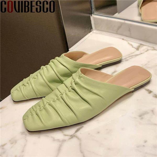 sandals covibesco fashion concise mules women spring summer slippers pleated genuine leather flats casual 2021 shoes woman, Black
sandals covibesco fashion concise mules women spring summer slippers pleated genuine leather flats casual 2021 shoes woman, Black