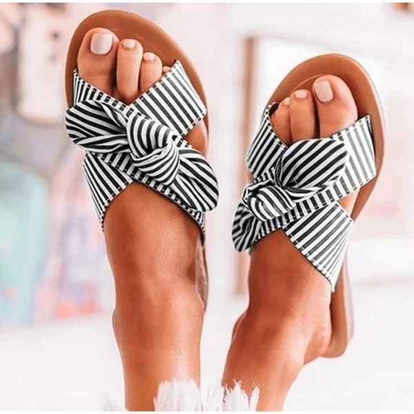 women summer slip on butterfly knot flat slippers ladies canvas striped indoor slipper woman casual light female shoes, Black
women summer slip on butterfly knot flat slippers ladies canvas striped indoor slipper woman casual light female shoes, Black
