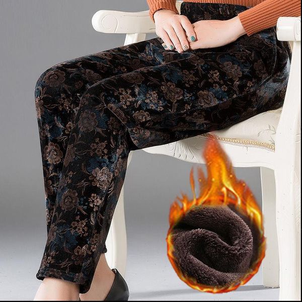 middle aged and old large womens capri size warm velour long plus velvet pants female loose casual printed straight trousers, Black;white
middle aged and old large womens capri size warm velour long plus velvet pants female loose casual printed straight trousers, Black;white