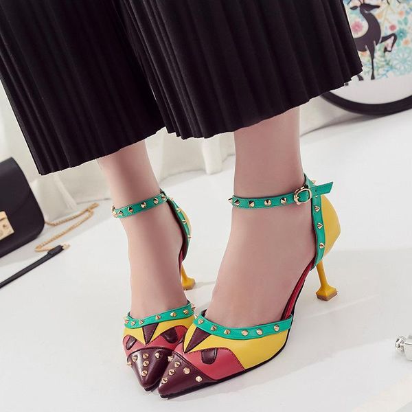 dress shoes summer europe and the united states spell lubricious pointed toe shoe one word buckles fine heel fashionable female, Black
dress shoes summer europe and the united states spell lubricious pointed toe shoe one word buckles fine heel fashionable female, Black