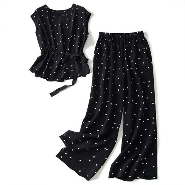 matching suit polka dot chiffon shirt and trousers two-piece large size summer korean fashion wide-leg pants light suit 210709, White
matching suit polka dot chiffon shirt and trousers two-piece large size summer korean fashion wide-leg pants light suit 210709, White