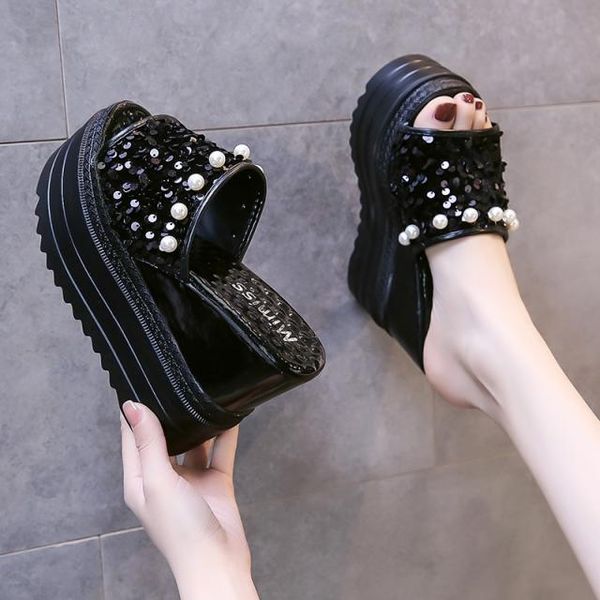 slippers casual string bead summer women's shoes peep toe on a wedge platform heeled mules pantofle slides luxury high 2021 blin, Black
slippers casual string bead summer women's shoes peep toe on a wedge platform heeled mules pantofle slides luxury high 2021 blin, Black