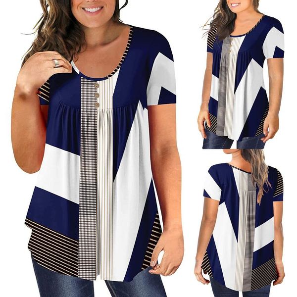 women's blouses & shirts plus size women summer patchwork o-neck for ladies short sleeve blouse blusas mujer de moda 2021, White
women's blouses & shirts plus size women summer patchwork o-neck for ladies short sleeve blouse blusas mujer de moda 2021, White