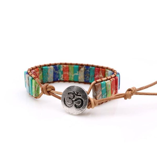 tennis chakra boho leather bracelet om yoga multi color natural stones handmade jewelry for women wrap gifts, Golden;silver
tennis chakra boho leather bracelet om yoga multi color natural stones handmade jewelry for women wrap gifts, Golden;silver