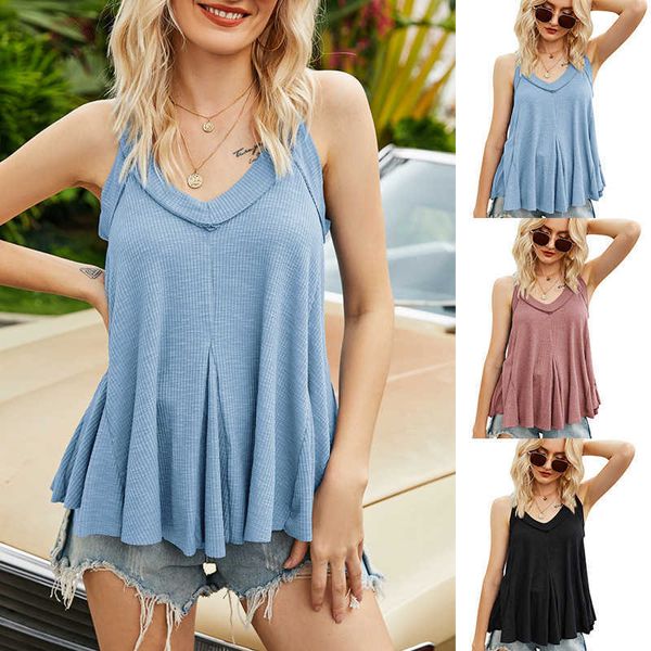 spring / summer 2021 women's solid color knitted v-neck short sleeveless skirt top, Black;white
spring / summer 2021 women's solid color knitted v-neck short sleeveless skirt top, Black;white