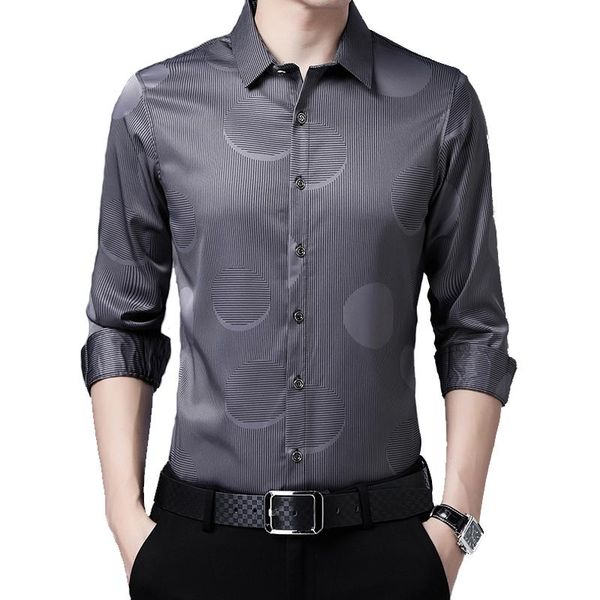 men's casual shirts 2021 fashion men spring long sleeve luxury silk striped shirt slim fit camisa masculina clothing c712, White;black
men's casual shirts 2021 fashion men spring long sleeve luxury silk striped shirt slim fit camisa masculina clothing c712, White;black