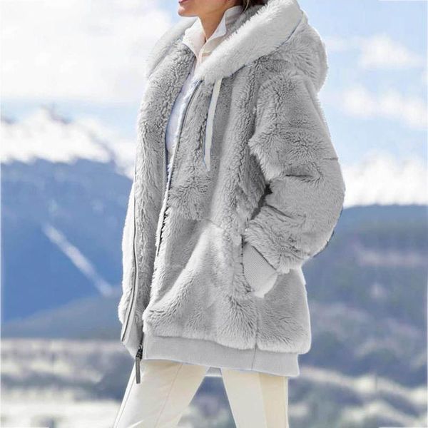 women's fur & faux s-5xl ladies jacket winter casual warm plush loose hooded retro soft zipper coat pocket long sleeve women, Black
women's fur & faux s-5xl ladies jacket winter casual warm plush loose hooded retro soft zipper coat pocket long sleeve women, Black