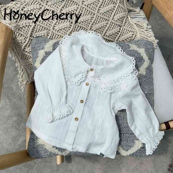 spring white blouse girls cotton princess shirt lace sleeve lapel long-sleeved girls 210702, White;black
spring white blouse girls cotton princess shirt lace sleeve lapel long-sleeved girls 210702, White;black