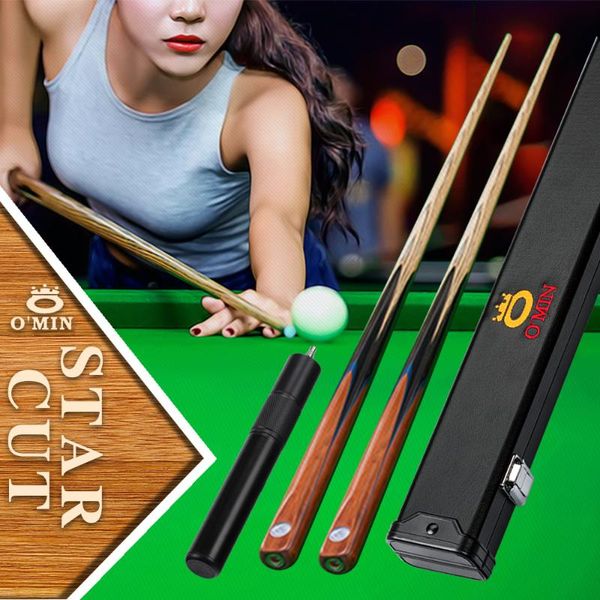 o'min star cut 3/4 snooker cues billiard cueiron fairy litchi wood bu9.5mm tip ash shaft case with extension professional cue
o'min star cut 3/4 snooker cues billiard cueiron fairy litchi wood bu9.5mm tip ash shaft case with extension professional cue