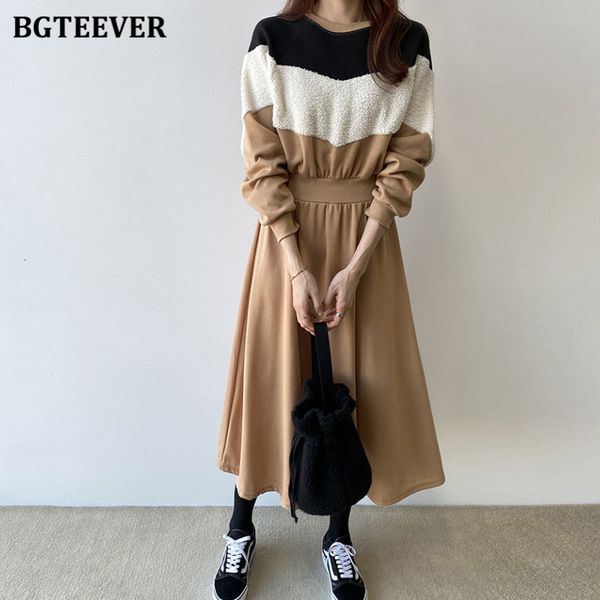 dresses stylish o-neck thick women patchwork sweatshirt dress winter full sleeve elastic waist female a-line pullover vestidos xni9, Black;gray
dresses stylish o-neck thick women patchwork sweatshirt dress winter full sleeve elastic waist female a-line pullover vestidos xni9, Black;gray