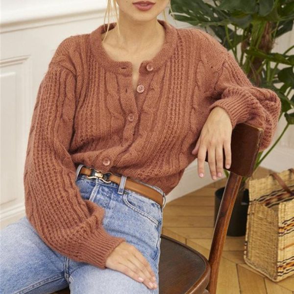 women's knits & tees 2021 women o-neck knitted cardigan vintage single breasted sweater female knitwear outwear clothes, White
women's knits & tees 2021 women o-neck knitted cardigan vintage single breasted sweater female knitwear outwear clothes, White